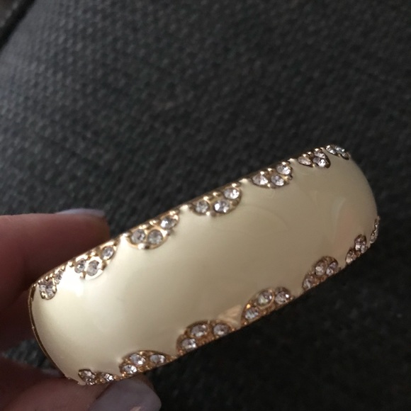 Stella & Dot Jewelry - White enamel bangle bracelet Stella & Dot Jewelry - White enamel bangle bracelet